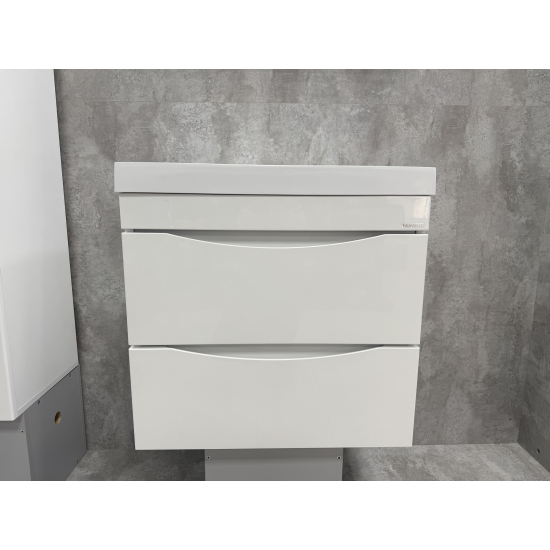 Тумба с раковиной AURA Андрея 58-2 пд подвесная, белая