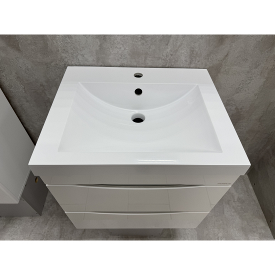 Тумба с раковиной AURA Андрея 58-2 пд подвесная, белая