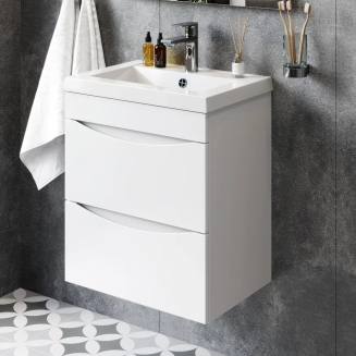 Тумба с раковиной AURA Андрея 58-2 пд подвесная, белая