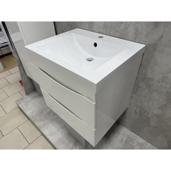 Тумба с раковиной AURA Андрея 58-2 пд подвесная, белая