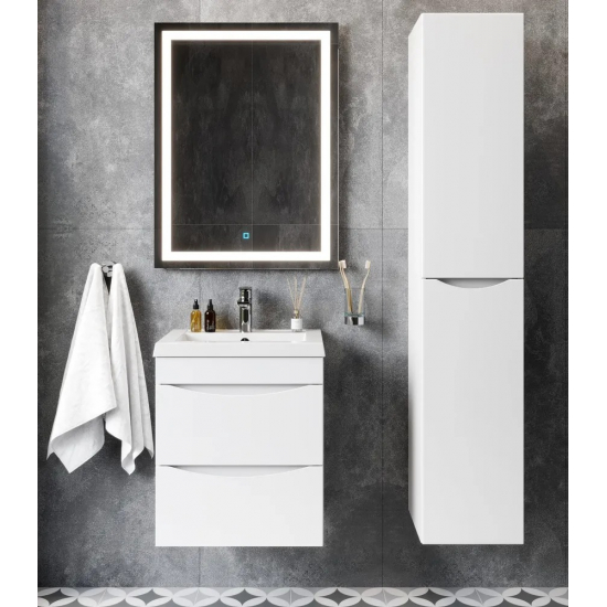 Тумба с раковиной AURA Андрея 58-2 пд подвесная, белая