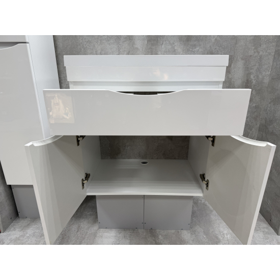 Тумба с раковиной AURA Андрея 75-1 напольная, белая