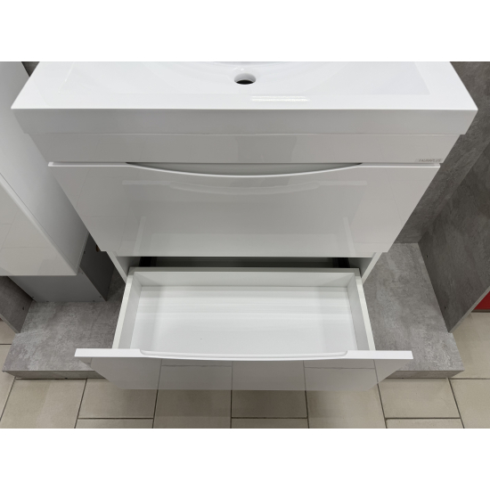 Тумба с раковиной AURA Андрея 75-2 напольная, белая