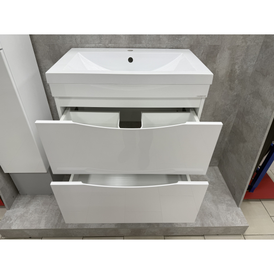 Тумба с раковиной AURA Андрея 75-2 напольная, белая