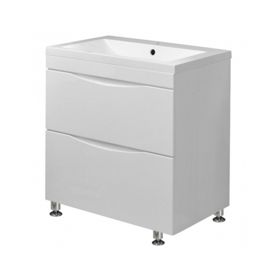 Тумба с раковиной AURA Андрея 75-2 напольная, белая