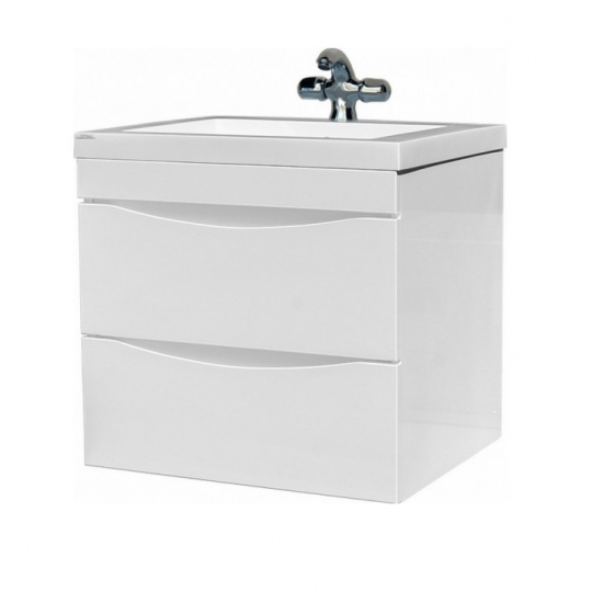 Тумба с раковиной AURA Андрея 75-2 пд подвесная, белая