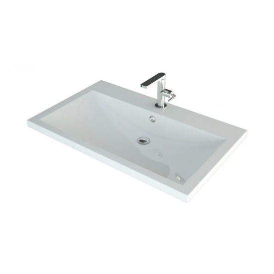 Тумба с раковиной AURA Андрея 75-2 пд подвесная, белая