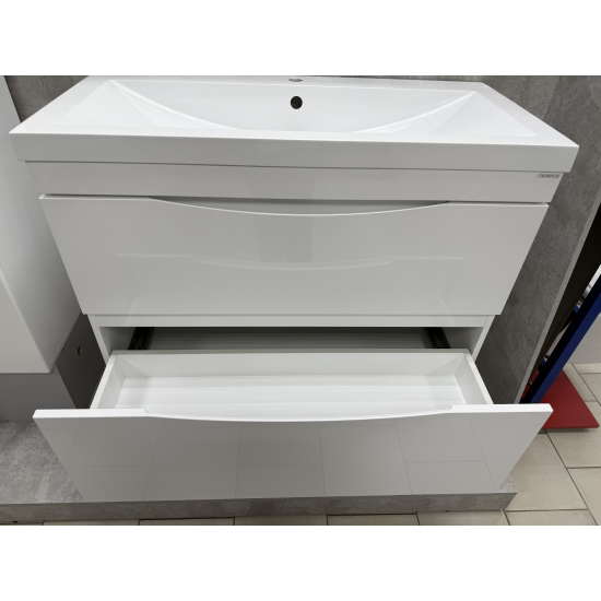 Тумба с раковиной AURA Андрея 90-2 напольная, белая