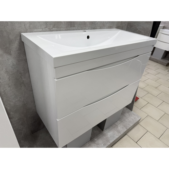 Тумба с раковиной AURA Андрея 90-2 напольная, белая