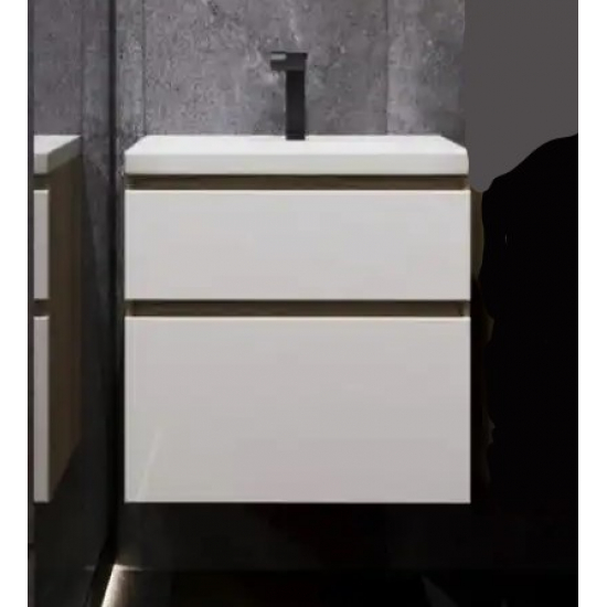 Тумба с раковиной AURA Аврора 60-2 пд подвесная, белая