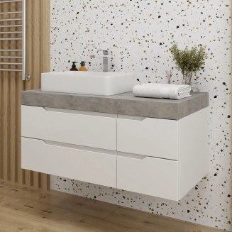 Тумба с раковиной AURA Элен 100-4 пд подиум, подвесная