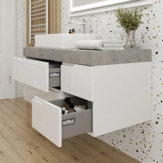 Тумба с раковиной AURA Элен 100-4 пд подиум, подвесная