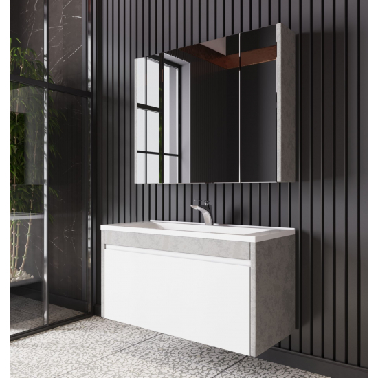 Тумба с раковиной AURA Элен 100 пд подвесная