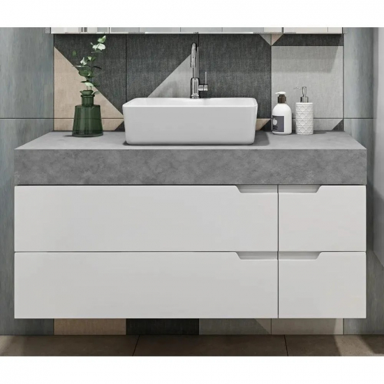 Тумба с раковиной AURA Элен 120-4 пд подиум, подвесная