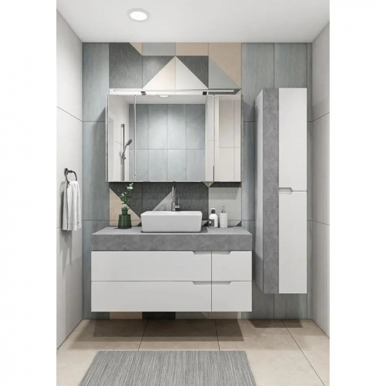 Тумба с раковиной AURA Элен 120-4 пд подиум, подвесная