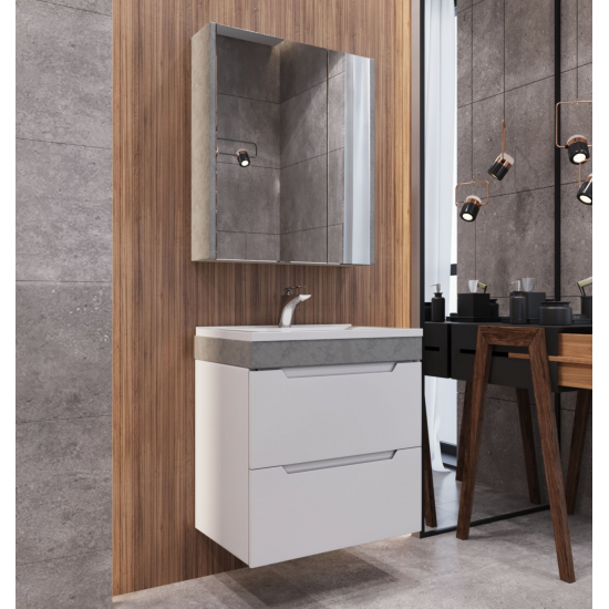 Тумба с раковиной AURA Элен 65-2 пд подвесная