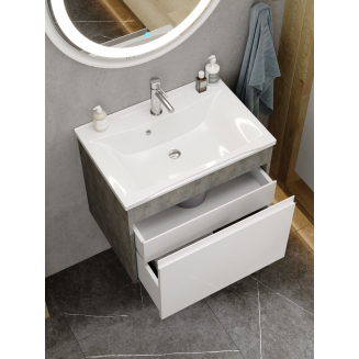 Тумба с раковиной AURA Элен 65-2 пд подвесная