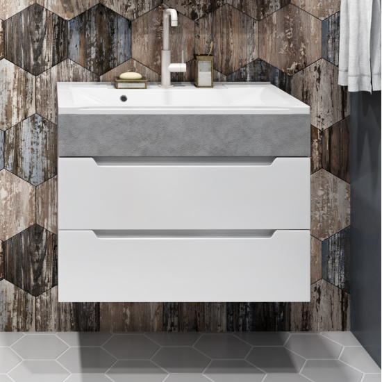 Тумба с раковиной AURA Элен 75-2 пд подвесная