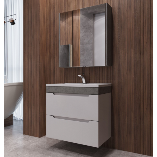 Тумба с раковиной AURA Элен 75-2 пд подвесная