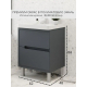 Тумба с раковиной AURA Izabel 60-2 напольная, графит