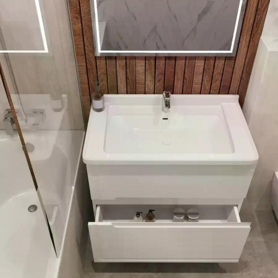 Тумба с раковиной AURA Izabel 80-2 напольная, белая