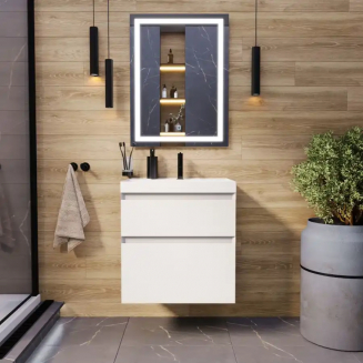 Тумба с раковиной AURA Лаура 60-2 пд подвесная, белая