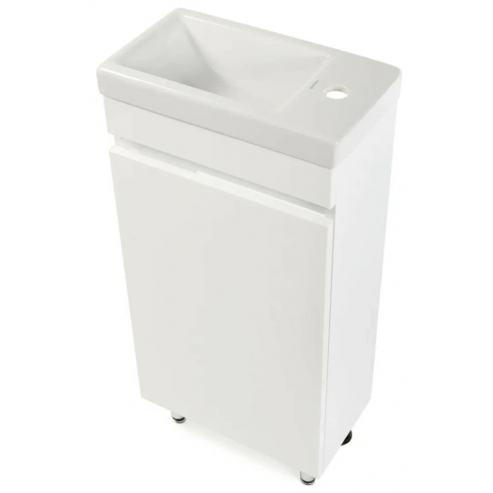 Тумба с раковиной AURA Лайт 40А левая белая