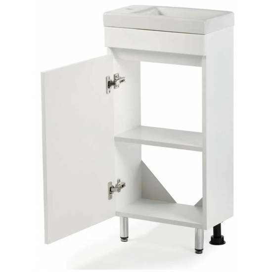 Тумба с раковиной AURA Лайт 40А левая белая
