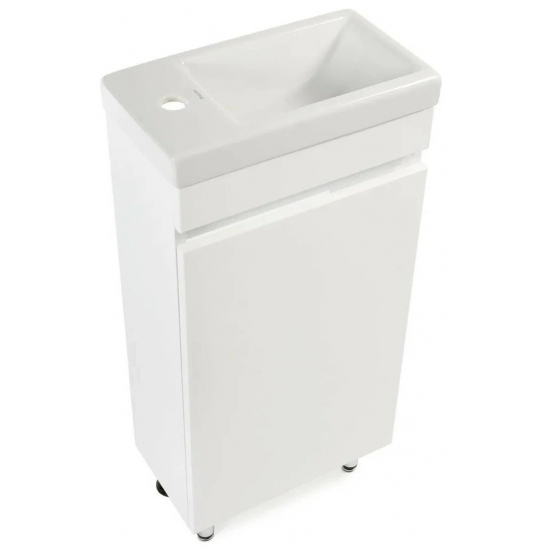 Тумба с раковиной AURA Лайт 40А правая белая