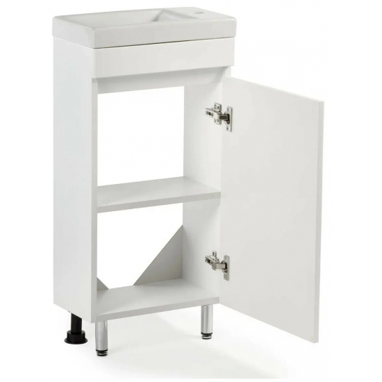 Тумба с раковиной AURA Лайт 40А правая белая