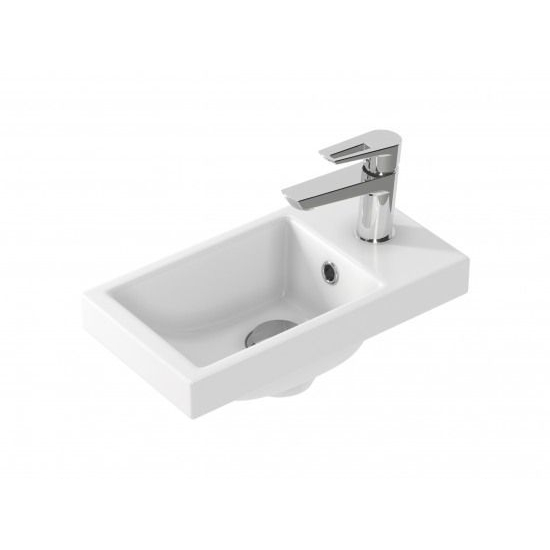 Тумба с раковиной AURA Лайт 40А правая белая