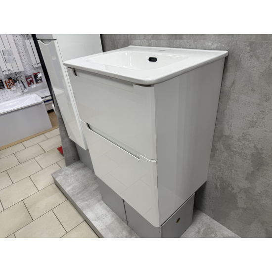 Тумба с раковиной AURA Lotos 60-2 напольная, белая