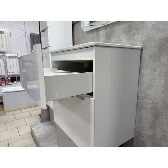 Тумба с раковиной AURA Lotos 70-2 напольная, белая