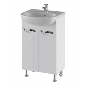 Тумба с раковиной AURA Люкс 50 напольная, белая