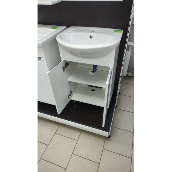 Тумба с раковиной AURA Люкс 55 напольная, белая