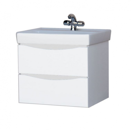 Тумба с раковиной AURA Палермо 60-2 пд подвесная, белая