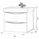 Тумба с раковиной AURA Палермо 60-2 пд подвесная, белая