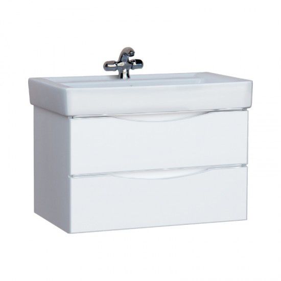 Тумба с раковиной AURA Палермо 80-2 пд подвесная, белая