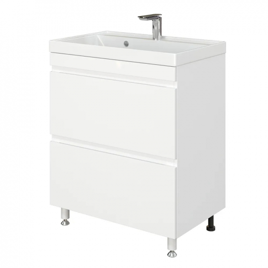 Тумба с раковиной AURA Сантельмо 60-2 напольная, белая