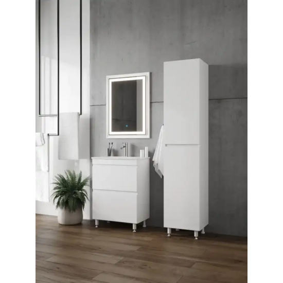 Тумба с раковиной AURA Сантельмо Слим 50-2 напольная, белая