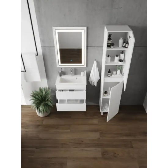 Тумба с раковиной AURA Сантельмо Слим 50-2 пд подвесная, белая