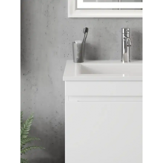 Тумба с раковиной AURA Сантельмо Слим 60-2 пд подвесная, белая