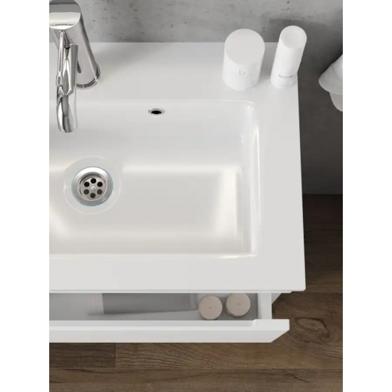 Тумба с раковиной AURA Сантельмо Слим 60-2 пд подвесная, белая