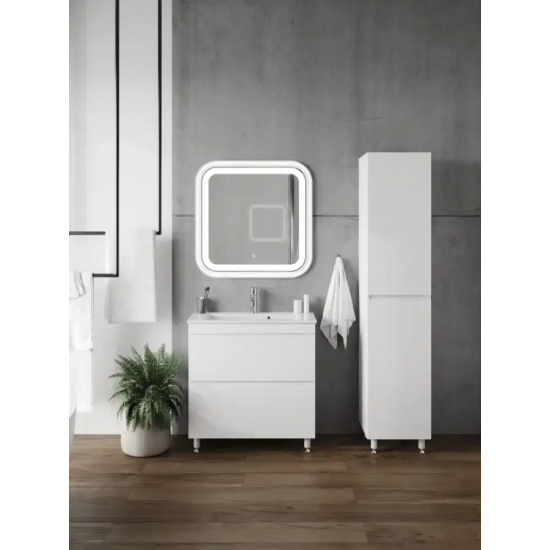 Тумба с раковиной AURA Сантельмо Слим 70-2 напольная, белая