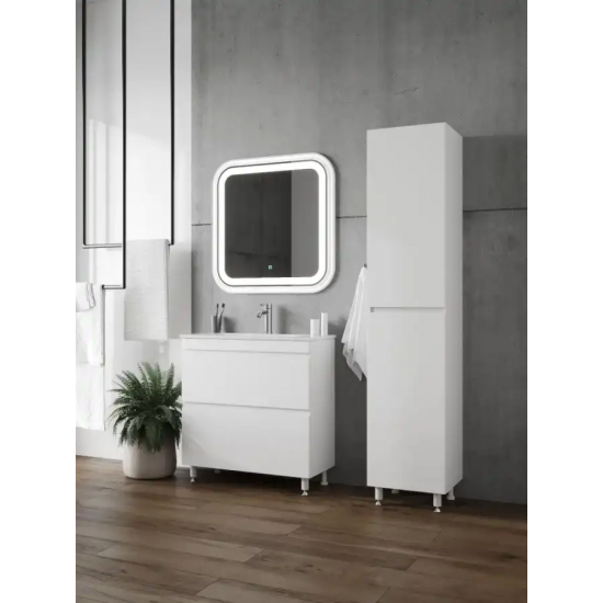 Тумба с раковиной AURA Сантельмо Слим 70-2 напольная, белая