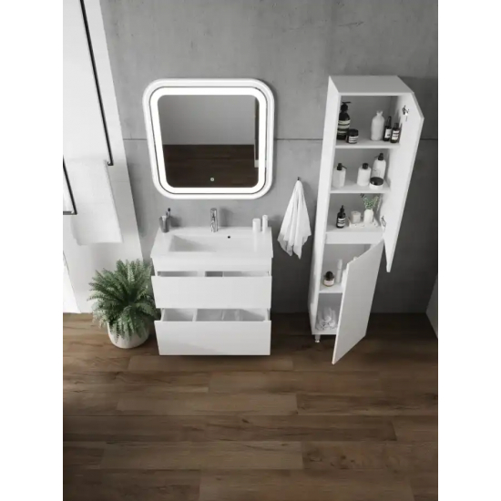 Тумба с раковиной AURA Сантельмо Слим 70-2 напольная, белая