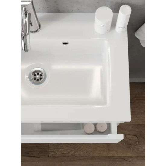 Тумба с раковиной AURA Сантельмо Слим 70-2 напольная, белая