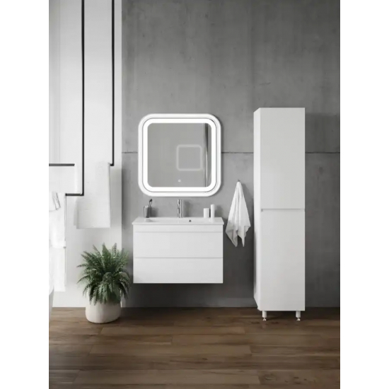 Тумба с раковиной AURA Сантельмо Слим 70-2 пд подвесная, белая