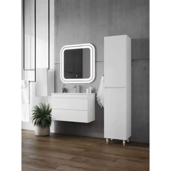 Тумба с раковиной AURA Сантельмо Слим 70-2 пд подвесная, белая