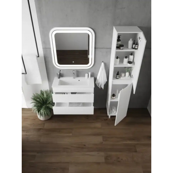 Тумба с раковиной AURA Сантельмо Слим 70-2 пд подвесная, белая